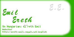 emil ereth business card